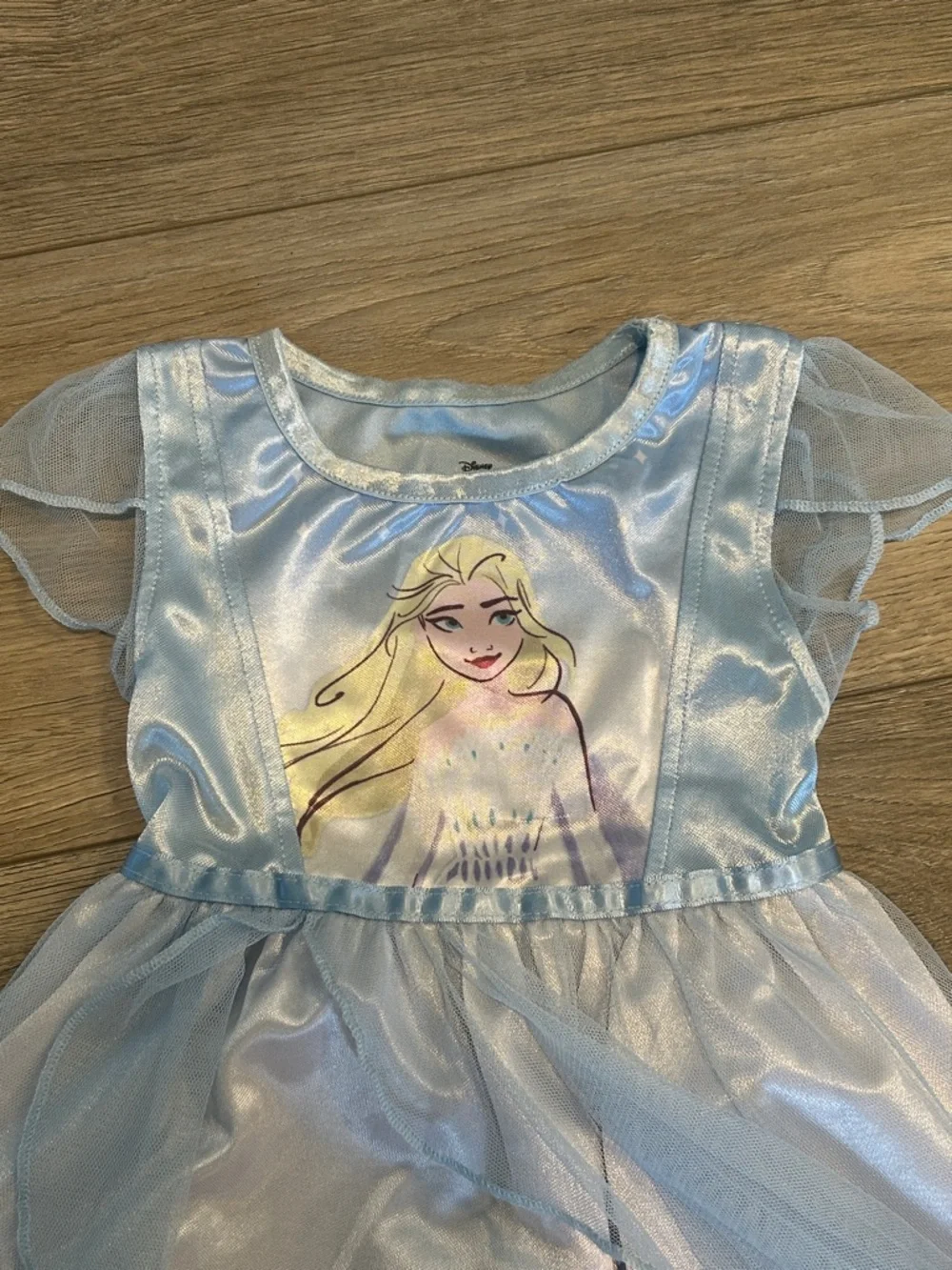Disney Light Blue Princess Costume Dress with Character Print Size 4T - Picture 5 of 5